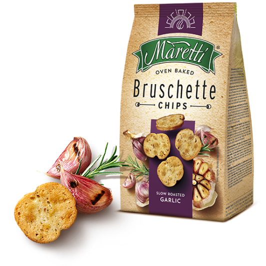Bruschette Chips Slow Roasted Garlic -Maretti-70gm