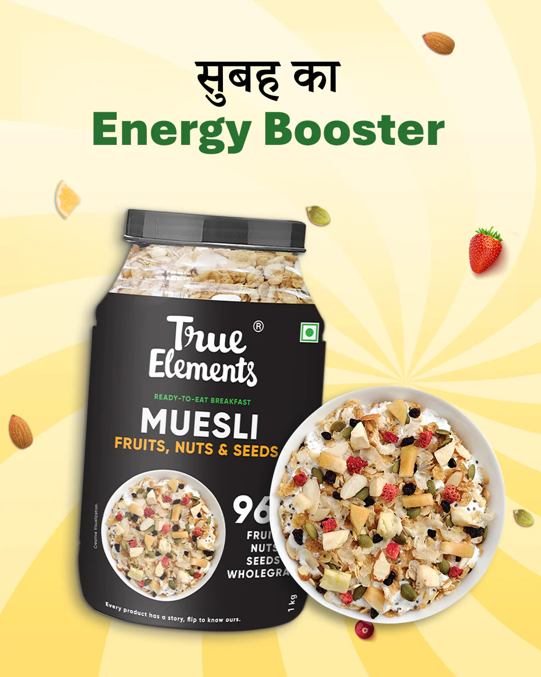 Muesli Fruits,Nuts & Seeds -True Elements