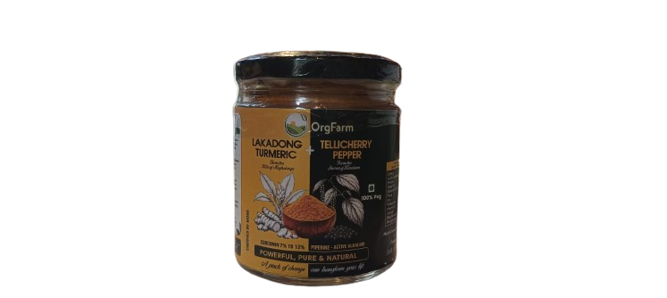 Lakadong Turmeric Powder + Tellicherry  Pepper powder - ORGFARM